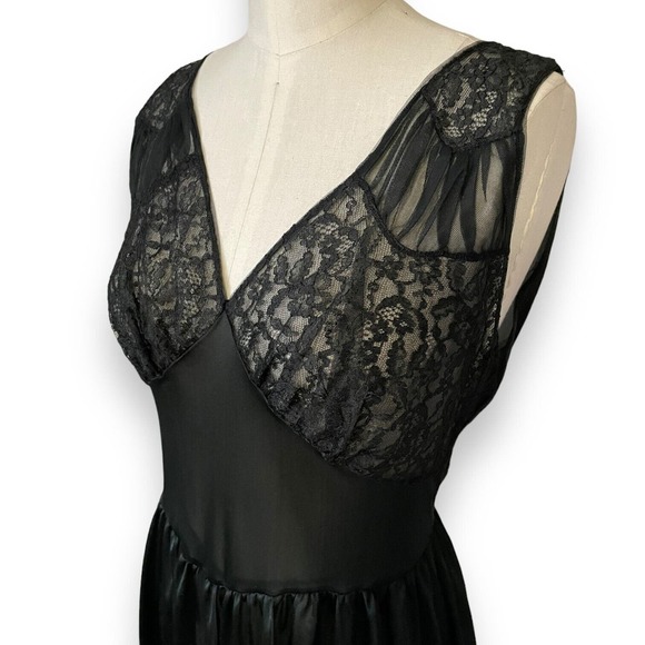 Rogers Other - Vintage Rogers Runproof Black Lace Lingerie Slip Dress Goth Fairy Whimsygoth 34